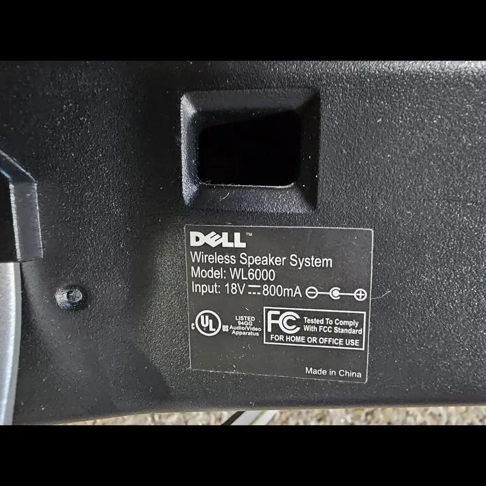 DELL Wireless Speaker System WL6000 With Power Adapter & Extra Speaker UNTESTED